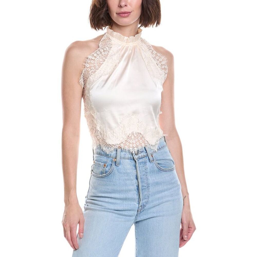 To My Lovers Womens Lace Top, White
